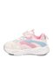 White Powder Mesh Mechanism Lace-Up Girls' Sports Shoes - 4