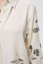 Women's Natur Bead Embroidered and Embellished Oversize Shirt - 2
