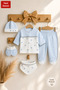 Seasonal Newborn Baby Boy Hospital Discharge Bodysuit Set Cotton 5-Piece Bodysuit Set (0-3 Months) - 2