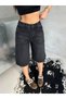 Women's Washable Denim Shorts with Slit Pocket Detail