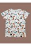 Short-Sleeved Patterned Kids Pajama Set #printedkidspajamas #giraffepatternpajamas #laundrygarden - 2