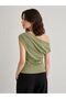 Drape/ فستان بتجاعيد مجمّعة بلوزة بياقة غير متماثلة - 2