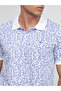Men Blue Slim Fit Print Polo T-Shirt - 6