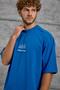Men's T-Shirt Fashion Print Blue Oversize Printed Crew Neck Cotton - 3