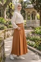 Poplin Skirt with Pockets and Elastic Waist 1727 - Tan - 4