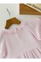 Girls' Cotton Dress with Flower Embroidery on Collar - 7