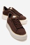 Borena Brown Suede Thick Soled Women's Casual Sports Shoes