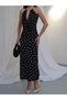 Stylish Dress with Polka Dot Neck Detail - 3