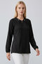 Maft Comfortable Fit Baby Collar Stone Detailed Jacquard Buttoned Long Sleeve Women's Blouse & Hijab Blouse - Black - 6