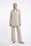 Chain Flower Patterned Double Suit with Zipper Trousers Stone 26Yt601