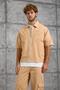 Men's Shirt Woven Fabric with Zipper Orange Oversize Zippered Tencel Fabric - 3