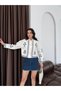 White Embroidered Gabardine Jacket - 3