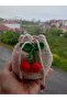 Hand Knitted Cherry Children's Neck Bag - Handmade Knitted Bag Mini Bag - 2