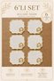 Set of 6 Gold Gardenya Fabric Presentation Napkins Framed Linen Coffee Side Cocktail Presentation Coasters Shemira - 3