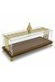 May Flower Slim Rectangular Wooden Serving Tray with Transparent Acrylic Lid – Modern Design – 40 × 14 × 14 cm