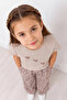 Girl's Patterned Wide-Leg Pants Set with Crew Neck, Casual Comfortable Combination - 3