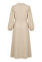 Elasticized Sleeves Belted Dress 2261-03 Beige - 6