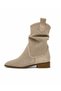 Mona Women's Western Cowboy Heeled Real Leather Suede Laser Cut Perforated Boots P322 - 4