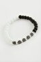 Ilkeshop Black and White Natural Stone Bracelet 6 mm (00425) - White