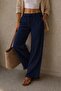 Women's Muslin Casual Trousers with Elastic Waist and Detailed Stitching My3535 - 2