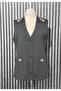 Steel Knitted 5-Button Shoulder Embroidered Mother's Vest Anthracite