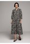 Regular Fit Metraj Printed Women's Black Long Sleeve Dress - 3