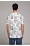 Regular Fit Round Neck Printed Men's White Short Sleeve T-Shirt - 2