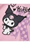 Pink Crew Neck Kuromi Printed Girl's Crop Undershirt - 4