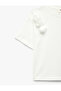 Floral Appliqué Cotton Short Sleeve Crew Neck T-Shirt - 5