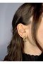 Modern Design Curved Gold Hoop Tarnish-Resistant Steel Premium Earrings - 3