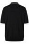 Half Zipper Black - White Men's Polo Collar T-Shirt 17354 - 3