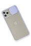 Ilkeshop New iPhone 11 Pro Max Case Palm Frosted Camera Sliding Silicone (103925) - Lilac - 3