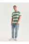 Xside Crew Neck Short Sleeve Striped Combed Cotton Men's T-Shirt (S5) - 2