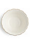 Solecasa Off-White Round Ceramic Bowl with Gold Rim - 4.15 Inch