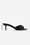 Women's Pointed Toe Strappy Classic Short Heeled Slippers Layer Black - 3