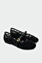 Kai Pearl Embroidered Women's Black Flat Ballerinas - 2
