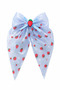 Girl's Pink Strawberry Patterned Bow Clip Hairpin Organza Tulle Ribbon Hairpin - 2