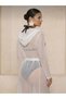 Women's Lace Pareo Kimono Long Beach Dress with Hood Tie-Up Beachwear - 2