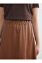 Elastic Waist Leather Look Flared Skirt - 3