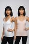 2-Pack Women's Lace Detailed V-Neck Thick Strap Camisole Self-Bra Cotton Undershirt Casual Stretch Covered Underwear Set