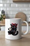 330ml B Printed White Ceramic Mug Cup with Cute Cat Drinking Coffee Design - 4