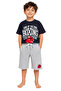 Boy's Top and Bottom Set Navy Blue T-Shirt Gray Shorts