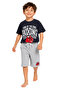 Boy's Top and Bottom Set Navy Blue T-Shirt Gray Shorts - 8