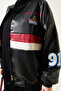 Women's Bomber Collar Printed Black Jacket - 3