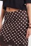 Women's Slim Fit Polka Dot Lace Detailed Asymmetrical Brown Skirt - 3