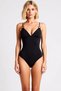 Women's Swimsuit V-Neck with Throw Cap Accessory Sleeveless Plain Pattern Regular Fit Knitted Diver Slip Bottom - 4