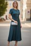 Evening Dress Silver Color Glittery Stylish Mini Clutch Bag Portfolio Evening Bag Long Chain - 2
