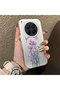Tecno Camon 40 Premier 5g Compatible Silicone Edge Hard Back Anti-Fall Phone Case with Flower Pattern - 3