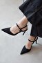 Stella Women's Heeled Fabric Shoes Black - 2