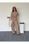 Short Sleeve Gathered Zippered Tensel Set